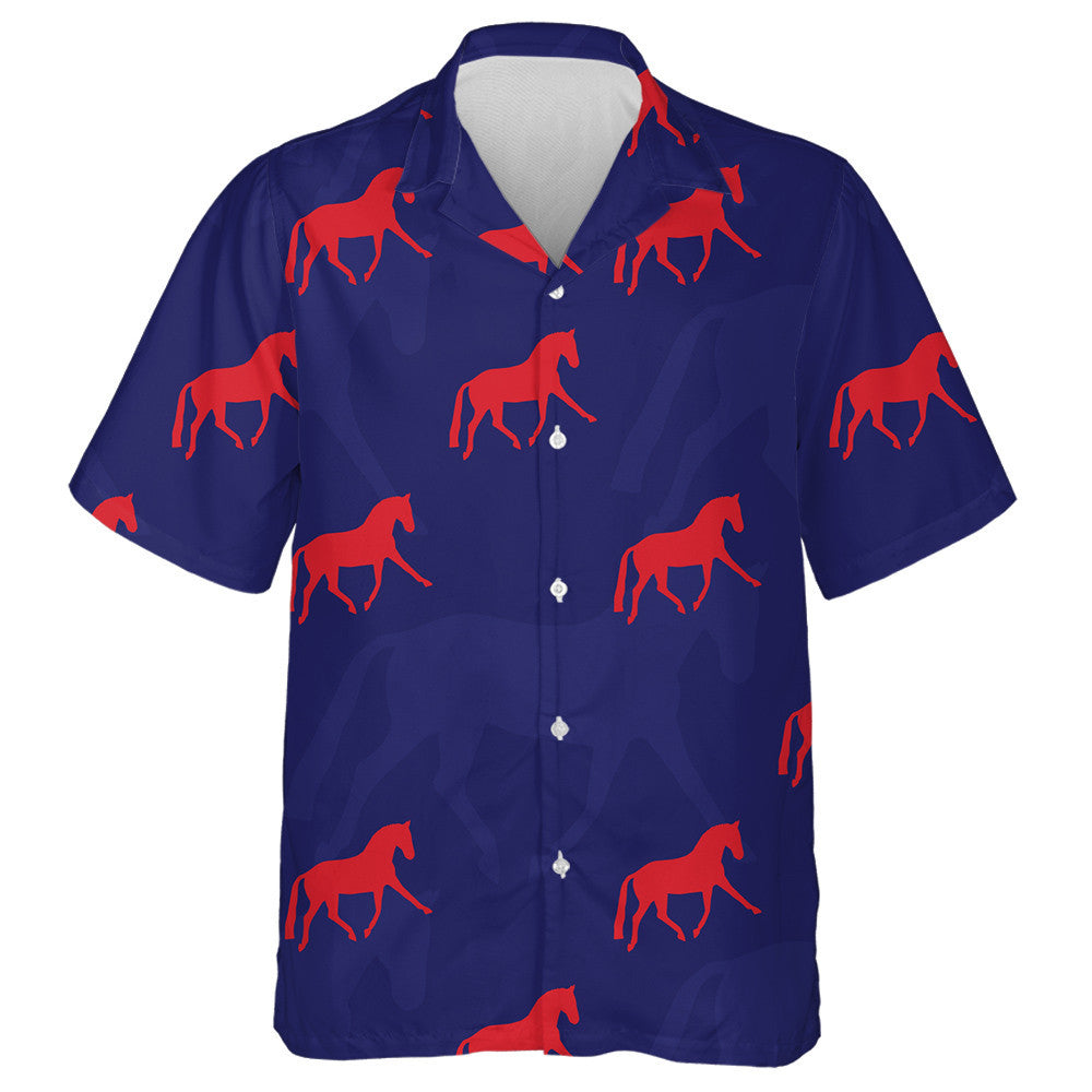 Realistic Hand Drawn Doodle Horses Line Art Hawaiian Shirt, Hawaiian Shirt Gift, Christmas Gift