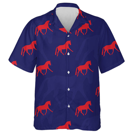 Realistic Hand Drawn Doodle Horses Line Art Hawaiian Shirt, Hawaiian Shirt Gift, Christmas Gift