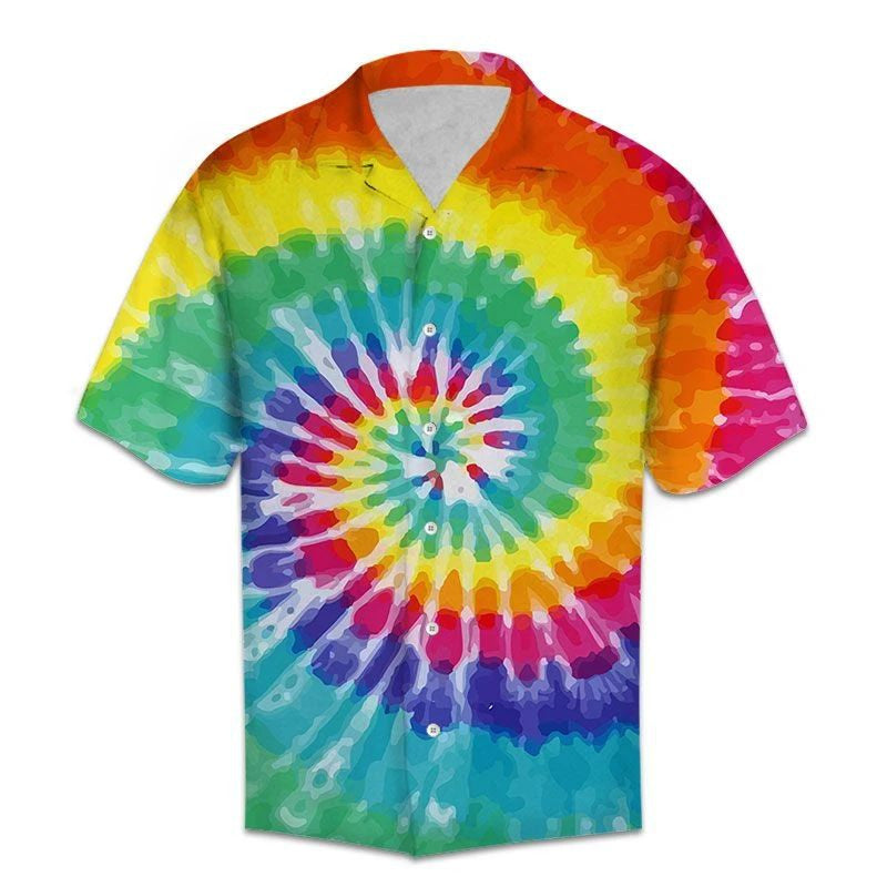 Awesome Holiday Gifts Swirl Tie Dye Design Themed Hawaiian Shirt, Hawaiian Shirt Gift, Christmas Gift