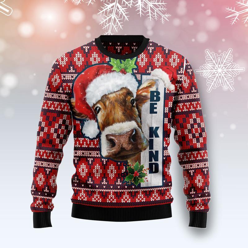 Cow Be Kind Ugly Christmas Sweater, Christmas Ugly Sweater,Christmas Gift,Gift Christmas 2022