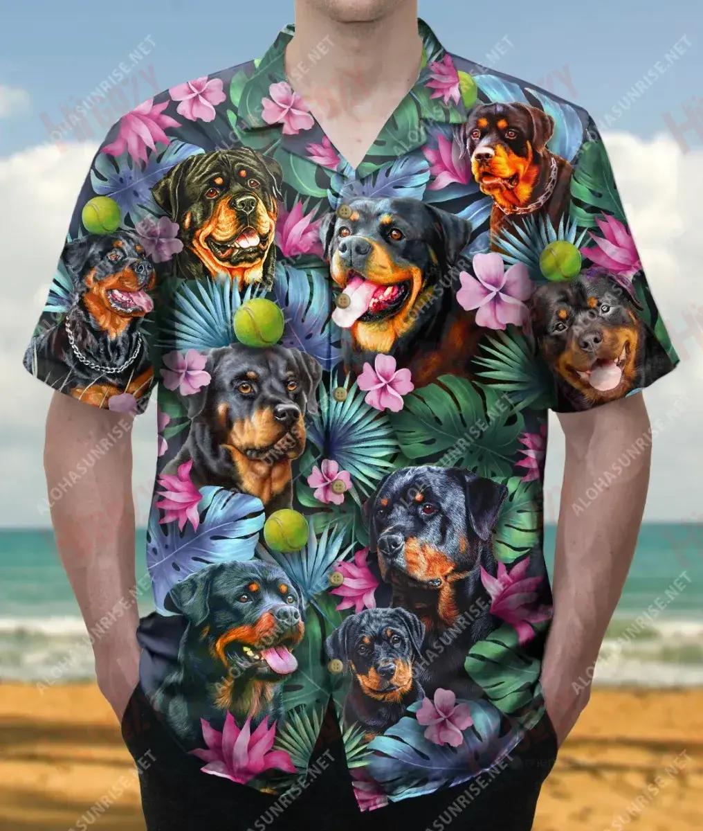 Best Rottweiler Dad Ever Unisex Hawaiian Shirt Ocean Short Sleeve Best Hawaiian Shirts Hawaiian Shirts For Women, Hawaiian Shirt Gift, Christmas Gift