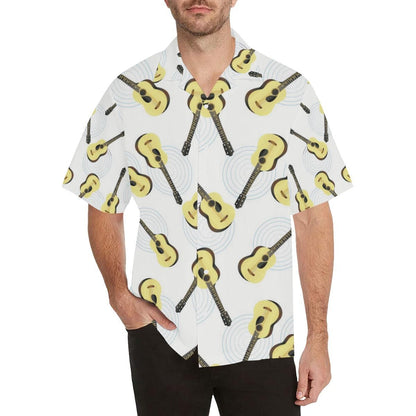 Classic Guitar Theme Pattern Men'S All Over Print Hawaiian Aloha Shirt Hawaiian Shorts Beach Short Sleeve_Hawaiian Shirt Gift, Christmas Gift