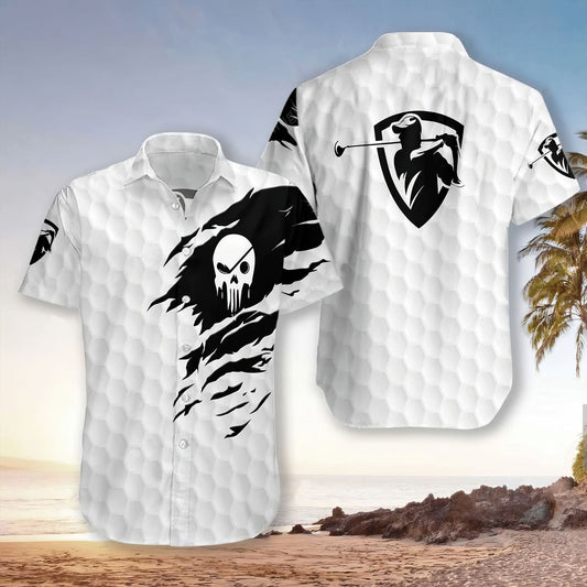 Symbol Golf And Skull Crazy Background Design Hawaiian Shirt, Hawaiian Shirt Gift, Christmas Gift
