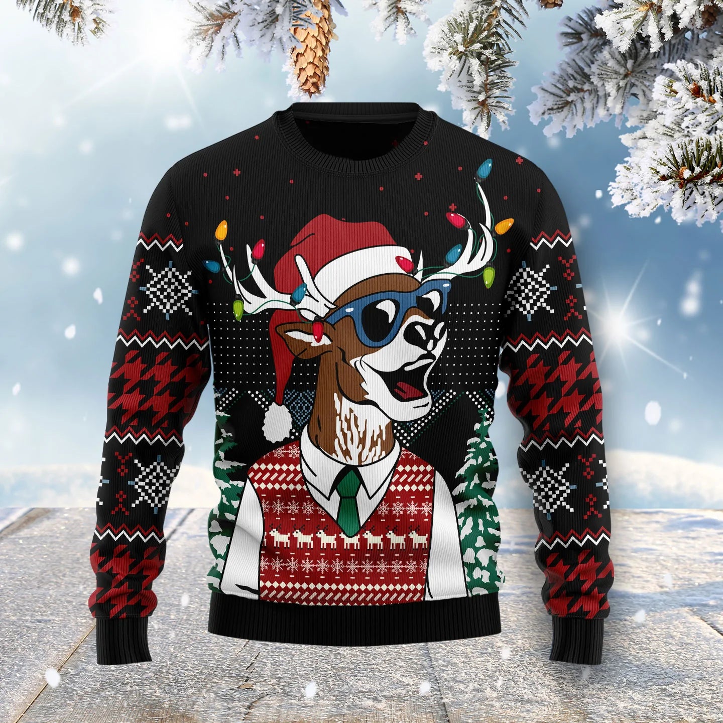 Amazing Deer unisex womens & mens, couples matching, friends, funny family ugly christmas holiday sweater gifts