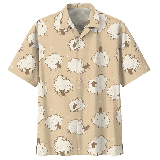Classic Sheep Illustration Design Hawaiian Shirt, Hawaiian For Gift