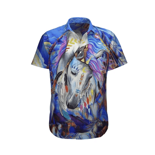 Hand Draw Horse Watercolor Design Hawaiian Shirt, Hawaiian For Gift