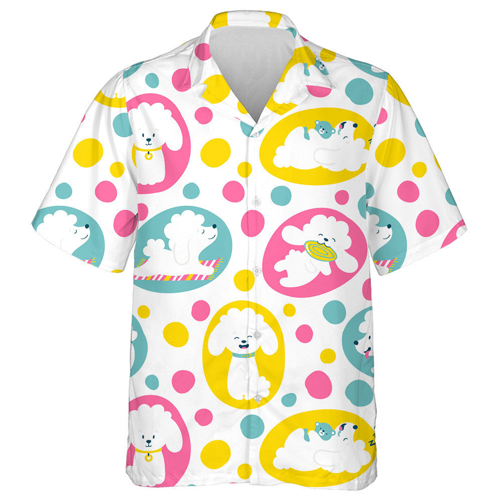 Little Poodle Dogs A Daily Routine Colorful Background Hawaiian Shirt, Hawaiian Shirt Gift, Christmas Gift