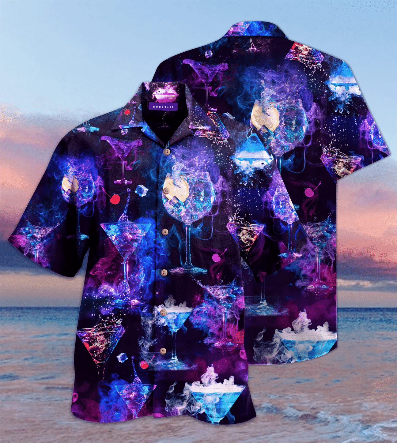 Galaxy Wine Watercolor Design Hawaiian Shirt,Hawaiian Shirt Gift, Christmas Gift