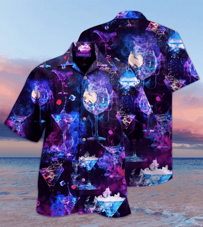 Galaxy Wine Watercolor Design Hawaiian Shirt,Hawaiian Shirt Gift, Christmas Gift