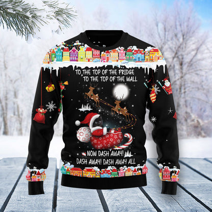 Black Cat Sleigh Christmas Ugly Christmas Sweater, Christmas Ugly Sweater,Christmas Gift,Gift Christmas 2022