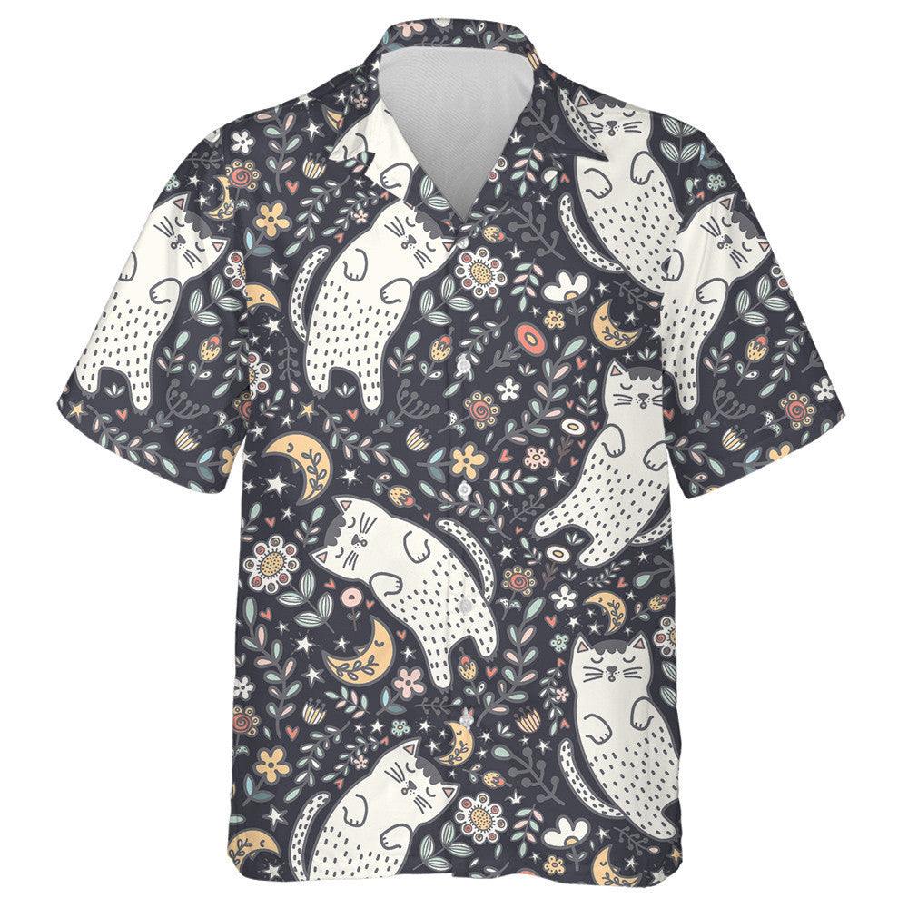 Good Night Adorable Cat Sleeping In The Plants Hawaiian Shirt, Hawaiian Shirt Gift, Christmas Gift