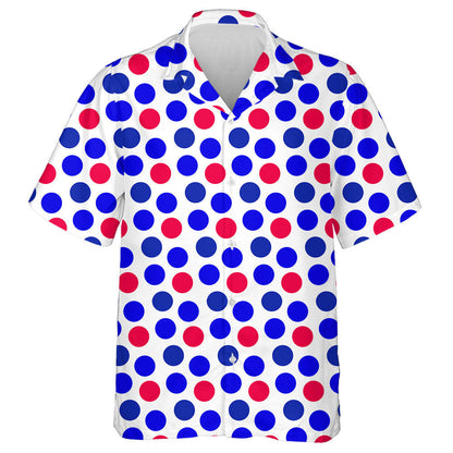 USA National Holiday Repeating Texture With Polka Dots Hawaiian Shirt, Hawaiian Shirt Gift, Christmas Gift
