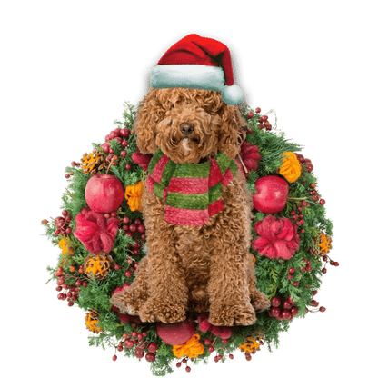Brown Labradoodle Christmas Ornament, Happy Christmas Ornament, Christmas Gift, Christmas Decoration
