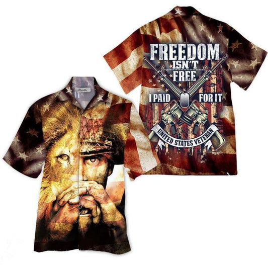 Freedom Isn't Free Tropical Background Design Hawaiian Shirt,Hawaiian Shirt Gift, Christmas Gift
