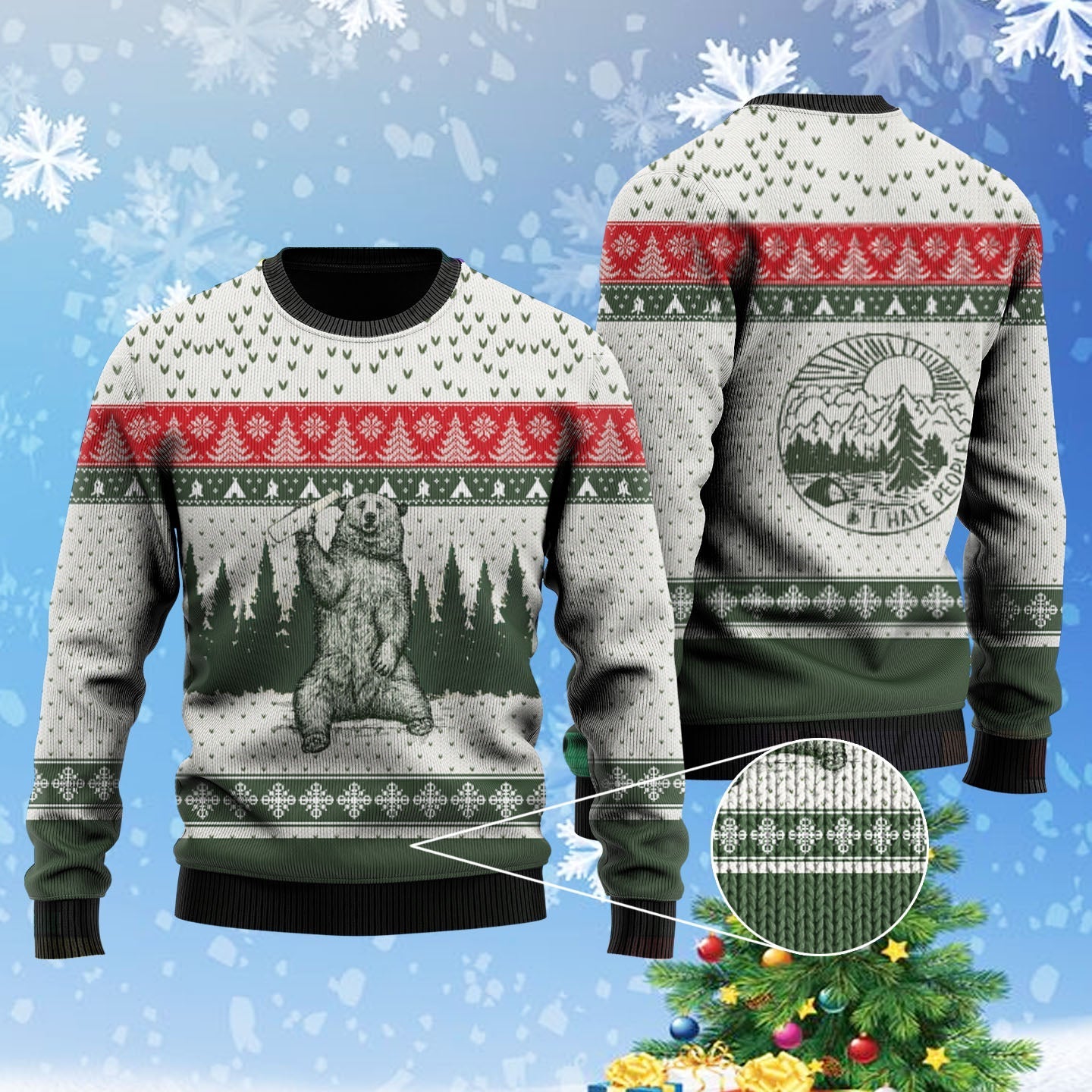 Bear I Hate People Ugly Christmas Sweater,Christmas Ugly Sweater,Christmas Gift,Gift Christmas 2022
