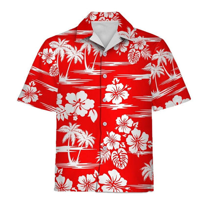 Red Hawaiian Shirt, Hawaiian Shirt Gift, Christmas Gift