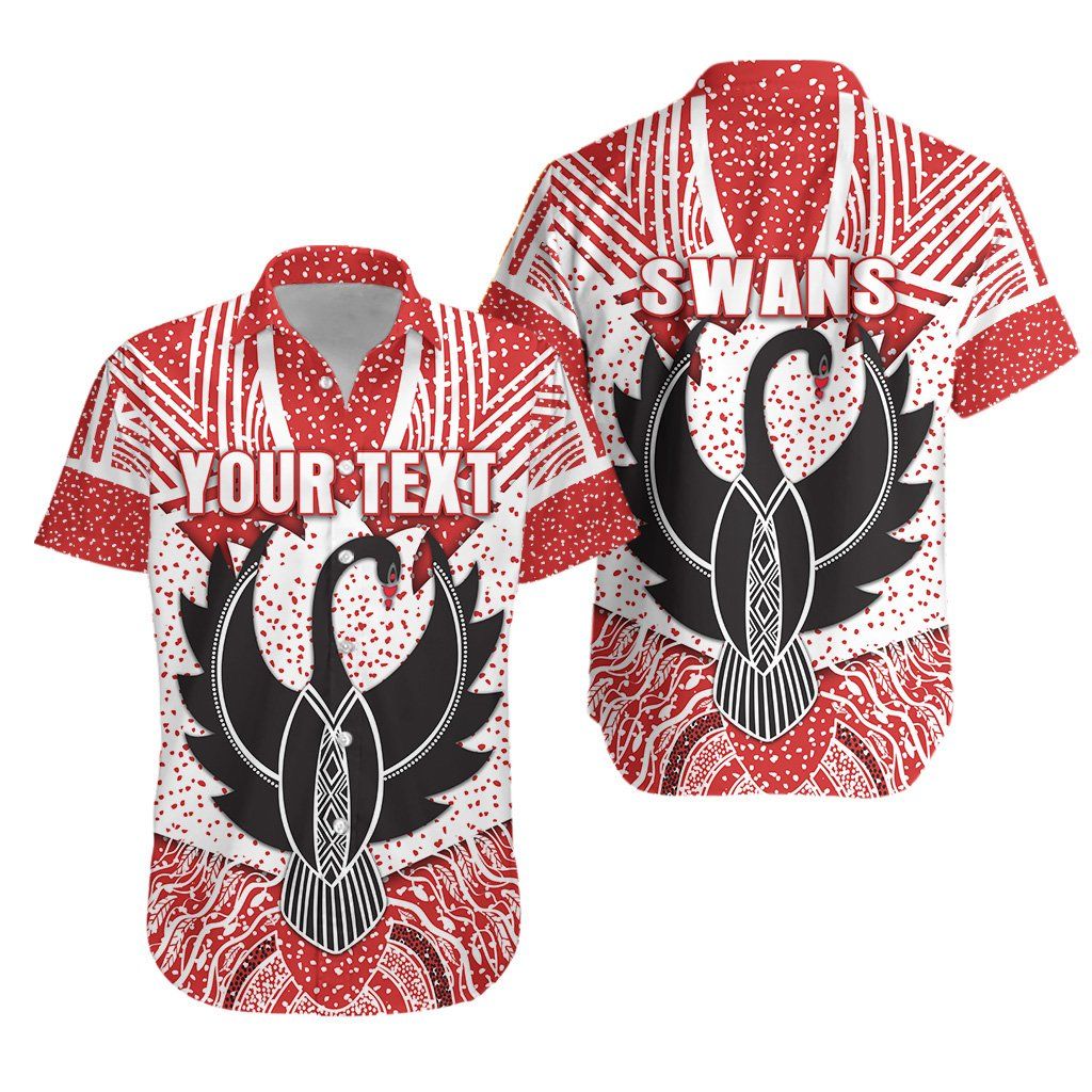 Sydney Hawaiian Aloha Shirt Indigenous Swans K8 Hawaiian Shorts Beach Short Sleeve, Hawaiian Shirt Gift, Christmas Gift