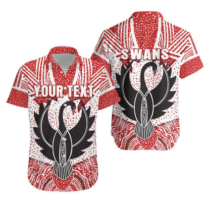 Sydney Hawaiian Aloha Shirt Indigenous Swans K8 Hawaiian Shorts Beach Short Sleeve, Hawaiian Shirt Gift, Christmas Gift