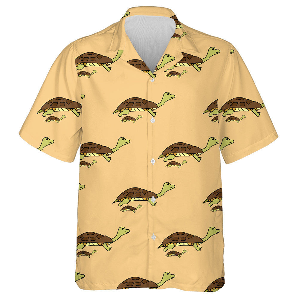 Family Cute Turtles On Color Background Hawaiian Shirt,Hawaiian Shirt Gift, Christmas Gift