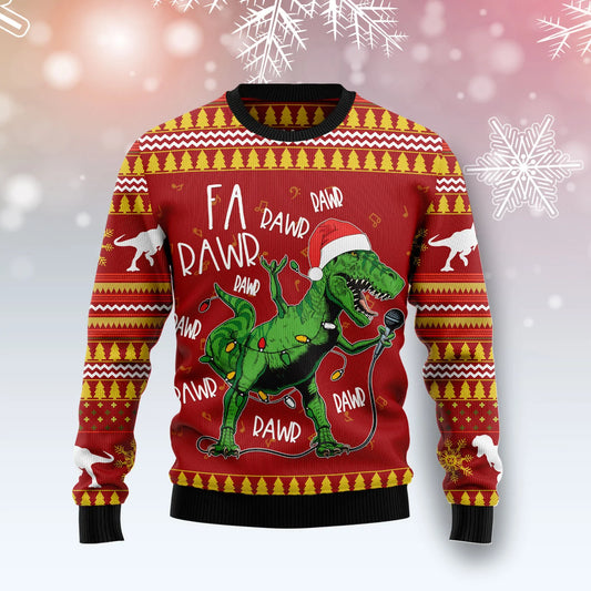 Christmas Singing Dinosaur unisex womens & mens, couples matching, friends, funny family ugly christmas holiday sweater gifts, Christmas Ugly Sweater