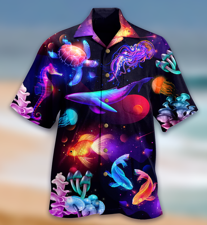 Ocean Love Fish Turtle - Hawaiian Shirt, Hawaiian Shirt Gift, Christmas Gift