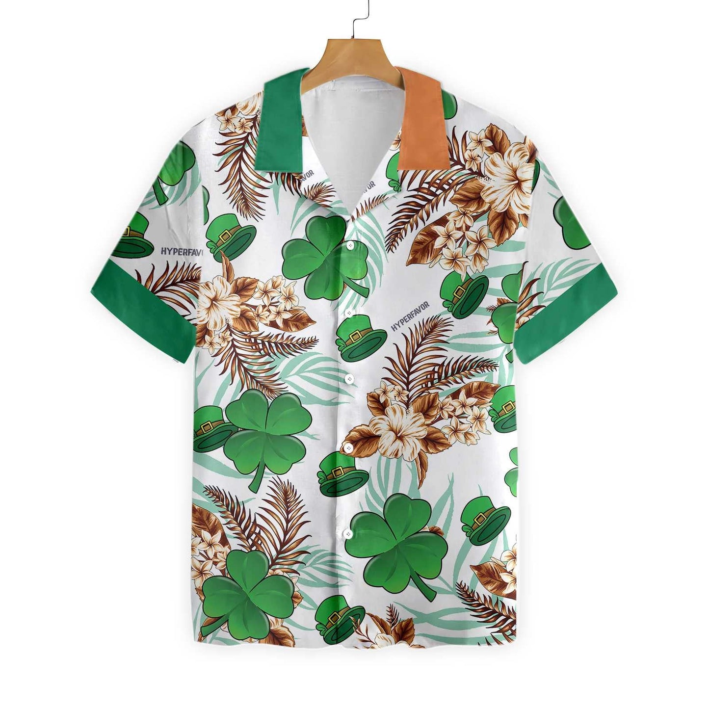 Irish People Proud Shamrock And Flower Pattern Hawaiian Shirt, Hawaiian Shirt Gift, Christmas Gift