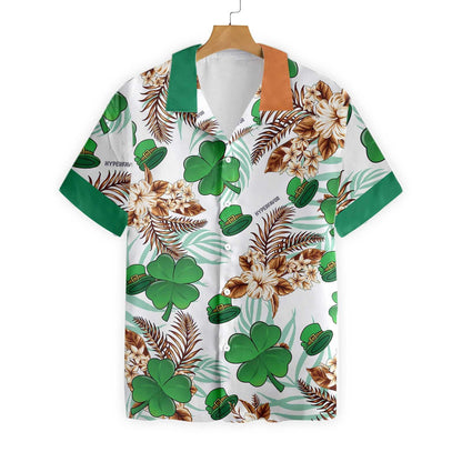 Irish People Proud Shamrock And Flower Pattern Hawaiian Shirt, Hawaiian Shirt Gift, Christmas Gift