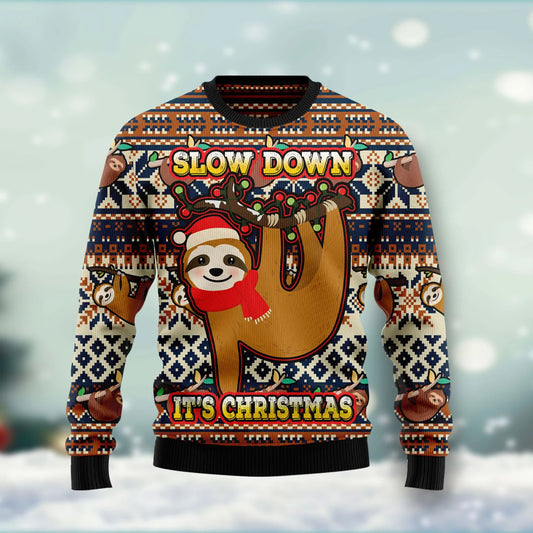 Sloth Slow Down Its Christmas Ugly Christmas Sweater, Christmas Gift,Gift Christmas 2024