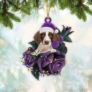 English Springer Spaniel In Purple Rose Christmas Ornament Christmas Gift To Dog Lover - Best gifts your whole family