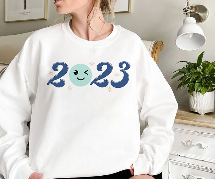 2023 New Year Shirt, 2023 Sweatshirt, 2023 New Year Smiley Shirt, New Year Shirt, Happy New Year Shirt, New Year Gift