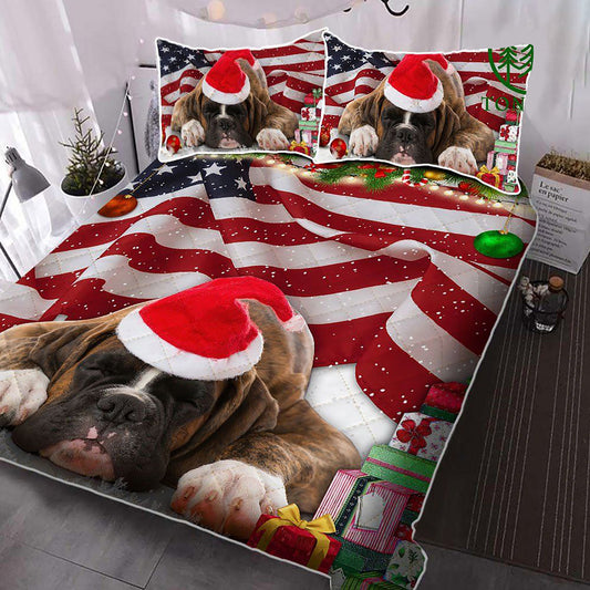 Boxer Dog Christmas Quilt Bedding Set Bedroom Set Bedlinen 3D,Bedding Christmas Gift,Bedding Set Christmas