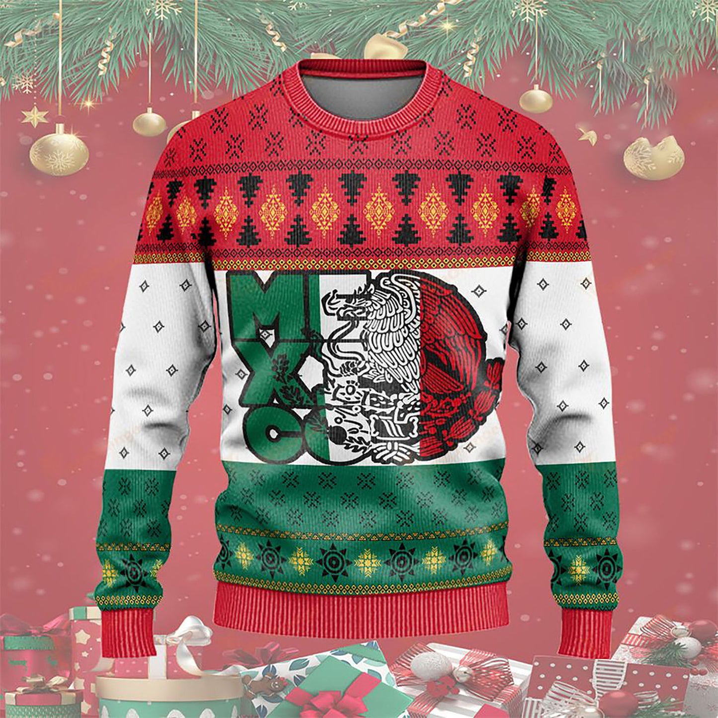 Christmas Mexico flag Ugly Sweaters, Christmas Ugly Sweater, Christmas Gift, Gift Christmas 2024