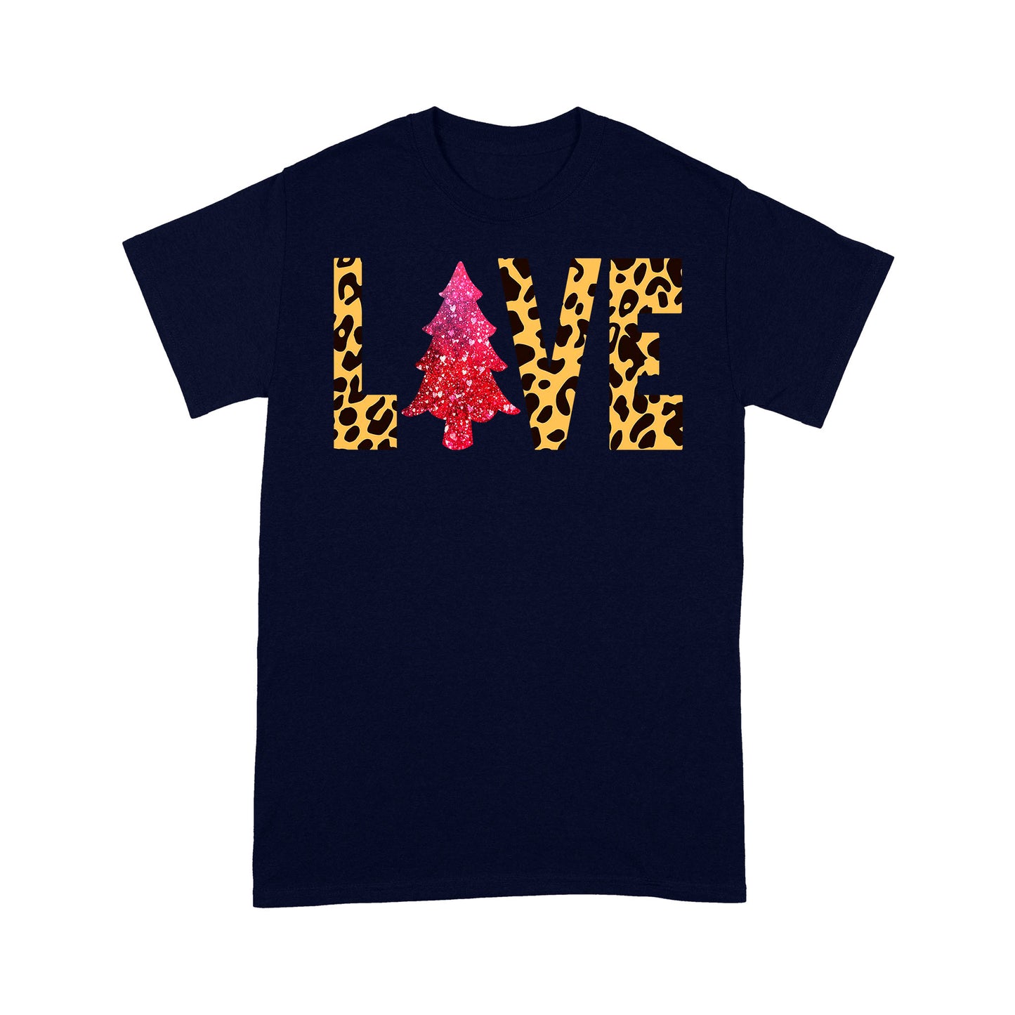 LIEBE mit Leopardenmuster Lustiges Weihnachts-T-Shirt Geschenk für Weihnachten