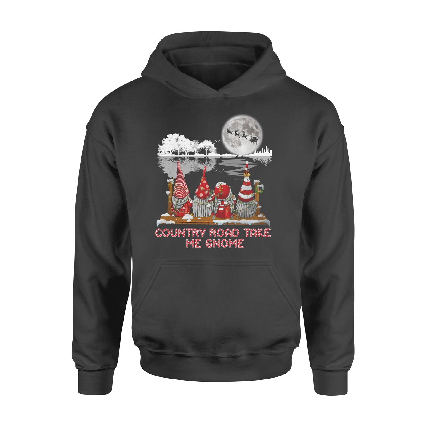 Country road take me Gnome - funny guitar tree hoddgifts christmas ugly hoodie for men and women
