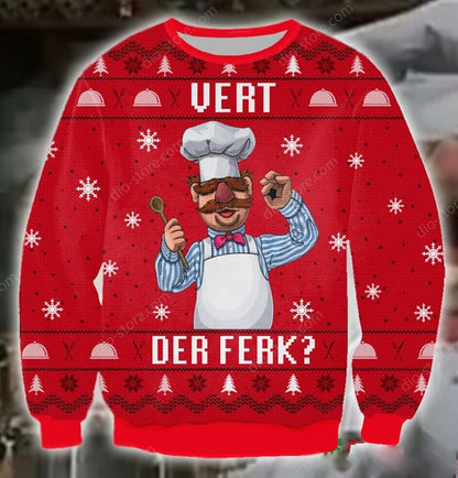 Vert Der Ferk Symbol 3D Christmas Ugly Sweater, Christmas Ugly Sweater, Christmas Gift, Gift Christmas 2024