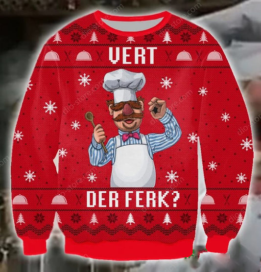 Vert Der Ferk Symbol 3D Christmas Ugly Sweater, Christmas Ugly Sweater, Christmas Gift, Gift Christmas 2024