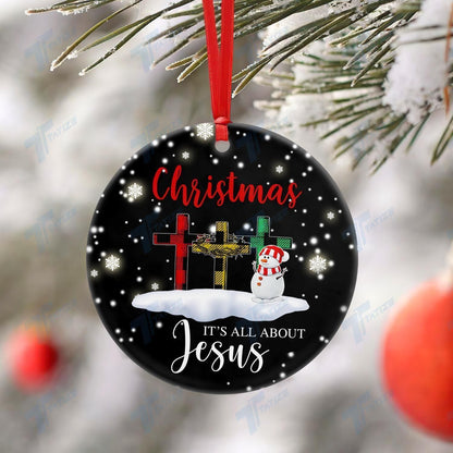 Christmas It's All About Jesus Ornament, Christmas Gift, Christmas Decoration