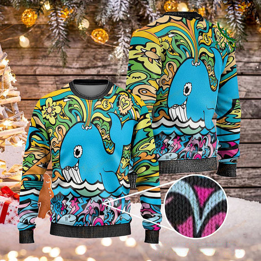 Christmas Whale Ugly Sweaters, Christmas Ugly Sweater, Christmas Gift, Gift Christmas 2024