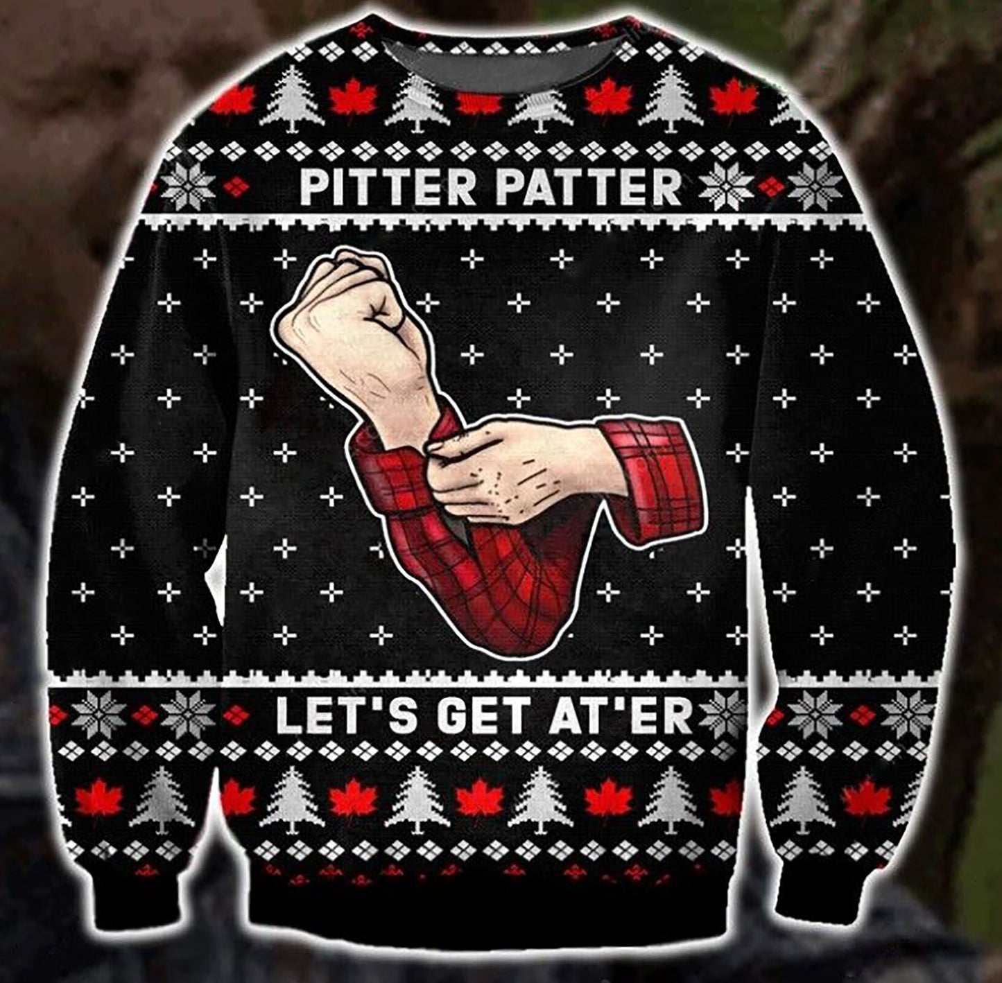 Pittter Patter 3D Christmas Ugly Sweater, Christmas Ugly Sweater, Christmas Gift, Gift Christmas 2024