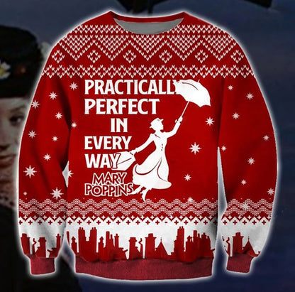 Mary Poppins 3D Christmas Ugly Sweater, Christmas Ugly Sweater, Christmas Gift, Gift Christmas 2024
