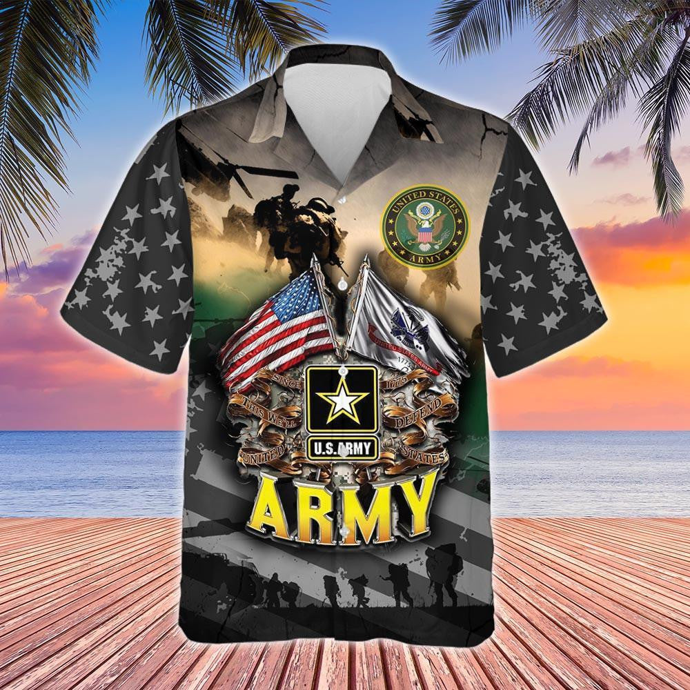 Wonderful Design Hawaiian Shirt Proudly Served United States Army, Hawaiian Shirt Gift, Christmas Gift
