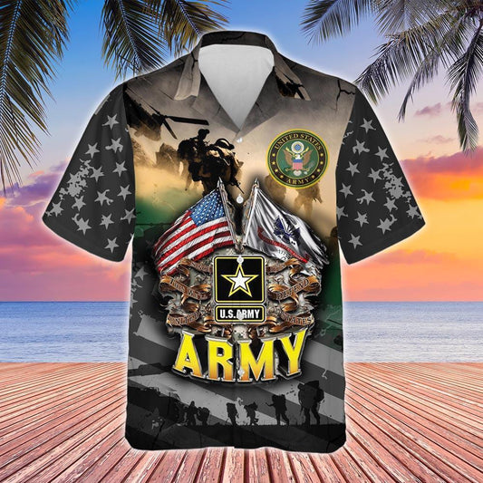 Wonderful Design Hawaiian Shirt Proudly Served United States Army, Hawaiian Shirt Gift, Christmas Gift
