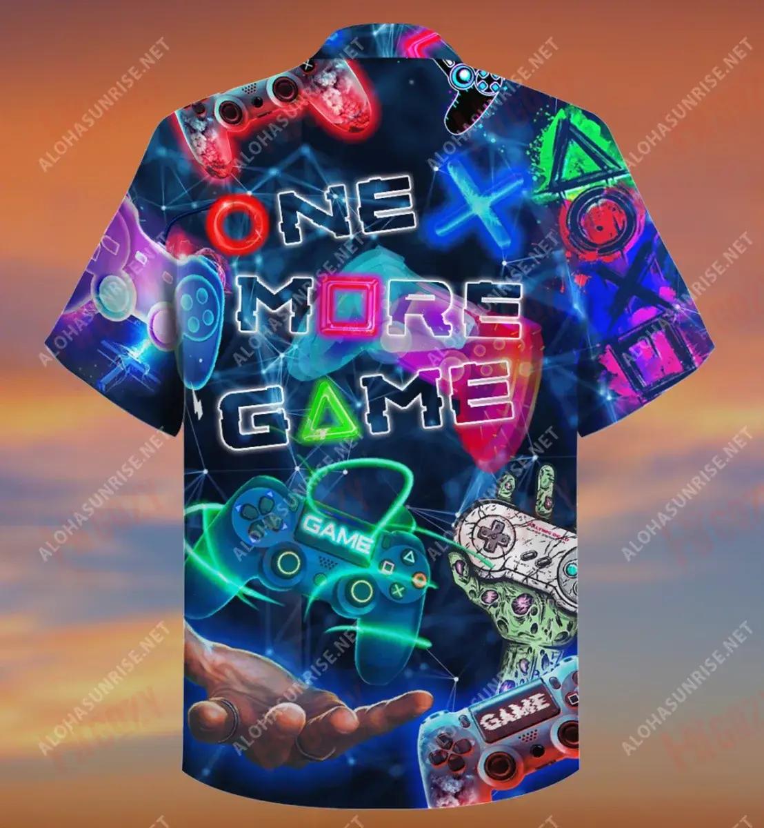Just One More Game, Pls Short Hawaiian Shirt Ocean Hawaiian T Shirts Custom Hawaiian Shirts Hawaiian Shirt Pattern, Hawaiian Shirt Gift, Christmas Gift