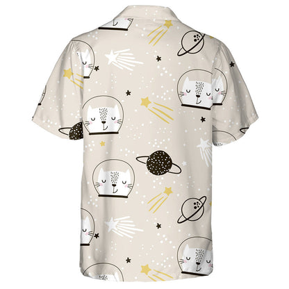 Cute Astronaut Cat In Cartoon Style Hawaiian Shirt,Hawaiian Shirt Gift, Christmas Gift