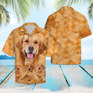 Awesome Golden Retriever Smile With You Hawaiian Shirt, Hawaiian For Gift