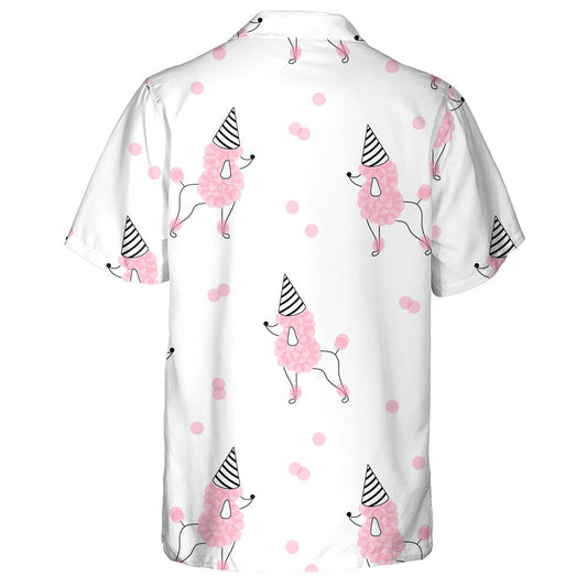 Candy Pink Festal Poodle In Party Cone Hat Hawaiian Shirt, Hawaiian Shirt Gift, Christmas Gift