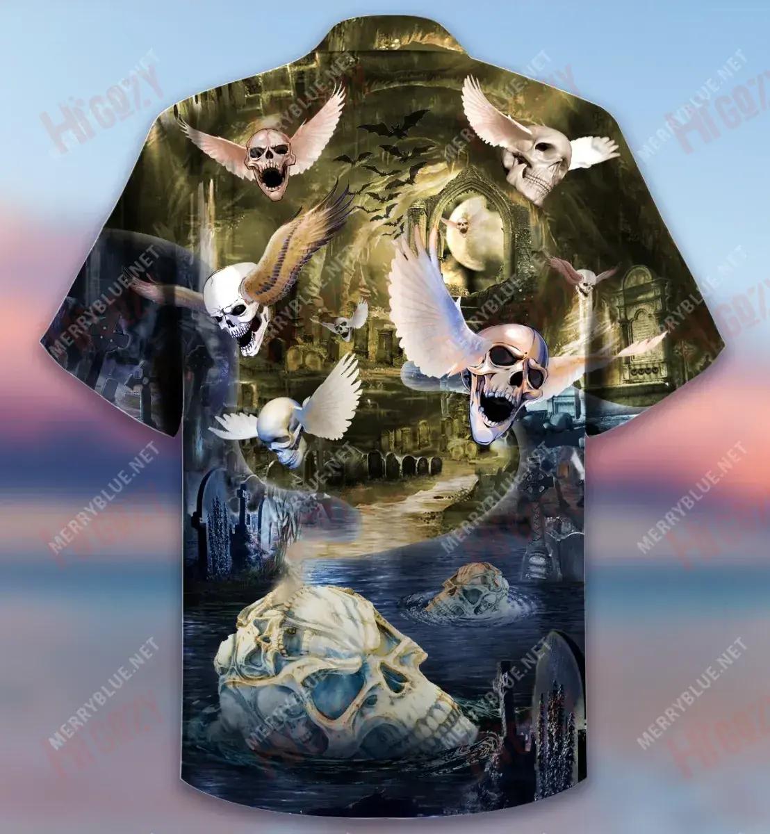 Soul Skull In Your Mind Short Hawaiian Shirt Ocean Hawaiian T Shirts Hawaiian Shirts Hawaiian Shirts For Men, Hawaiian Shirt Gift, Christmas Gift