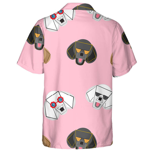 Cool Cartoon Poodle Dog On Pink Dog Icons Hawaiian Shirt, Hawaiian Shirt Gift, Christmas Gift