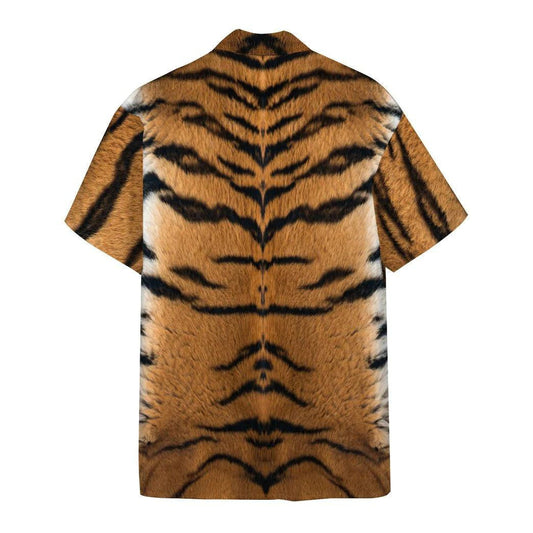 Gearhumans Tiger Skin Design With Black Stripes Hawaiian Shirt, Hawaiian Shirt Gift, Christmas Gift