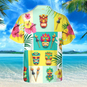 Summer Is Coming Tiki Mask Design Hawaiian Shirt,Hawaiian Shirt Gift, Christmas Gift